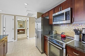 Condo, Multiple Beds, Balcony, Ocean View (Honua Kai Konea 505) | Private kitchen | Coffee/tea maker, dining tables - Honua Kai Resort Konea 505 Ocean & Sunset View 2BR at Kaanapali (Lahaina)