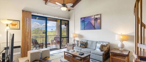 Condo, Multiple Beds, Balcony, Ocean View (Kamaole Sands 4-409) | Living area