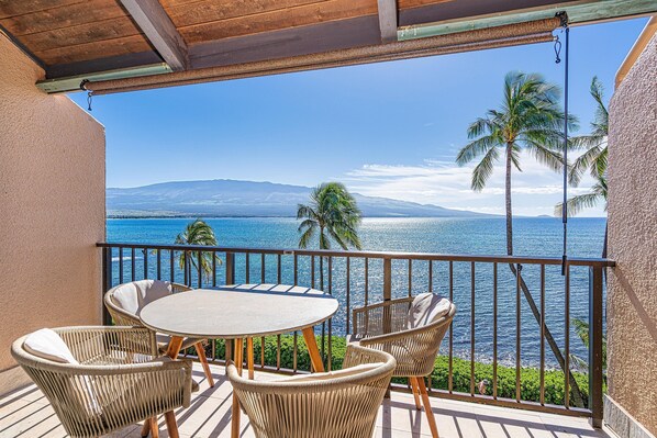 Condo, Multiple Beds, Balcony, Ocean View (Maalaea Banyans 411) | Outdoor dining - Maalaea Banyans 411 - Modern Renovation, Direct Ocean Front, Incredible View, AC (Wailuku)