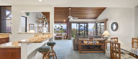 Condo, Multiple Beds, Balcony, Ocean View (Wailea Elua Village 808) | Living area