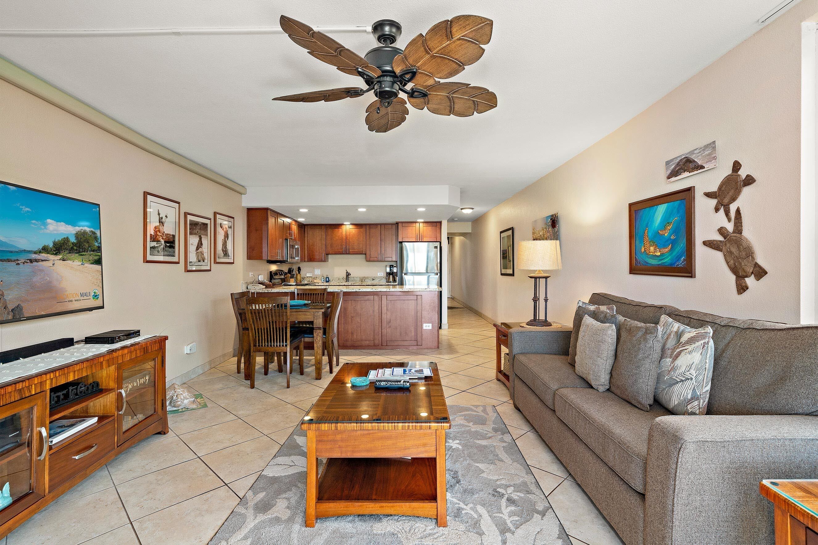 Condo, 1 King Bed with Sofa bed, Balcony, Ocean View (Kamaole Sands 9-301) | Living area