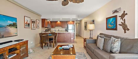 Condo, 1 King Bed with Sofa bed, Balcony, Ocean View (Kamaole Sands 9-301) | Living area