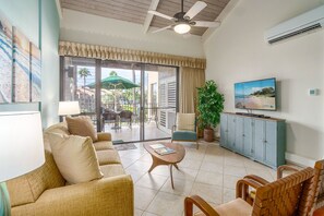 Condo, Multiple Beds, Lanai, Ocean View (Kamaole Sands 1-403) | Living area - Kamaole Sands 1-403 - Ultimate Getaway! Spacious 2/2 With Split AC, Large Lanai (Kihei)