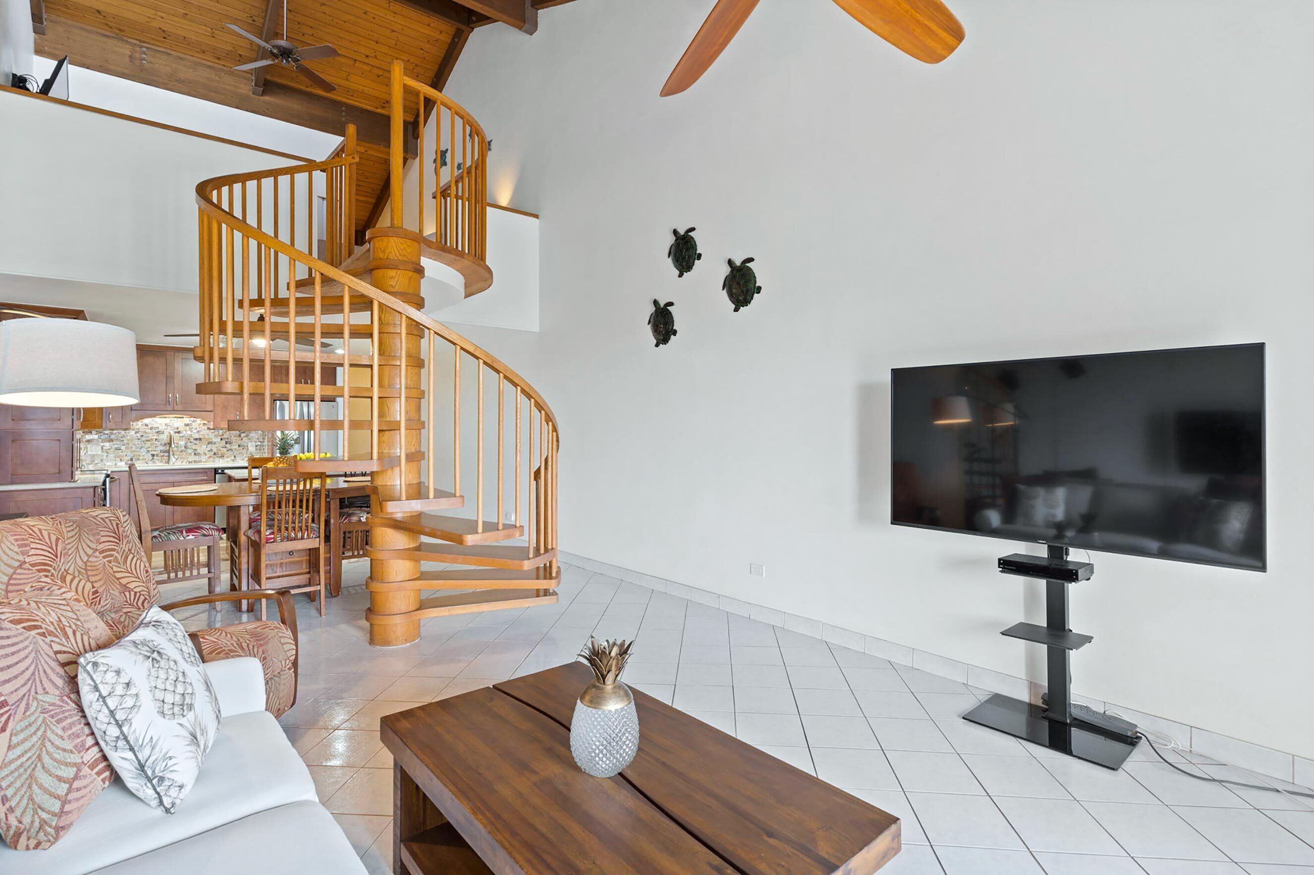 Apartment, Mehrere Betten, Terrasse, Meerblick (Kamaole Sands 4-412) | Wohnbereich