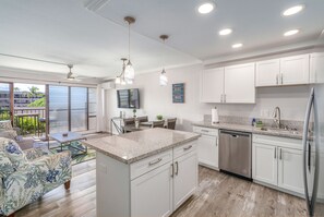 Condo, 1 King Bed with Sofa bed, Balcony, Partial Ocean View (Kihei Akahi C-411) | Interior - Kihei Akahi C-411 - Modern Top to Bottom Remodel, Split-ac, Across From Kam II (Kihei)
