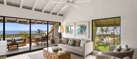 Condo, Multiple Beds, Balcony, Ocean View (Maui Kamaole A-206) | Living area