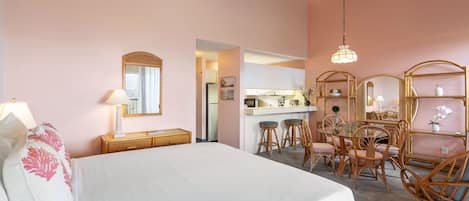 Studio - 1 kingsize-säng - balkong - havsutsikt (Wailea Ekahi 12D) | 1 sovrum, individuell inredning, unika möbler och sängkläder