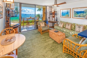 Condo, 1 Queen Bed, Balcony, Ocean View (Maalaea Banyans 204) | Living area - Ocean Front & Budget Friendly: Maalaea Banyans 204 - The Perfect Couples Getaway (Wailuku)