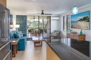 Condo, 1 King Bed with Sofa bed, Balcony, Ocean View (Kamaole Sands 1-307) | Living area - Kamaole Sands 1-307 - Prime Location, Stunning Renovation, Large Lanai, New AC (Kihei)