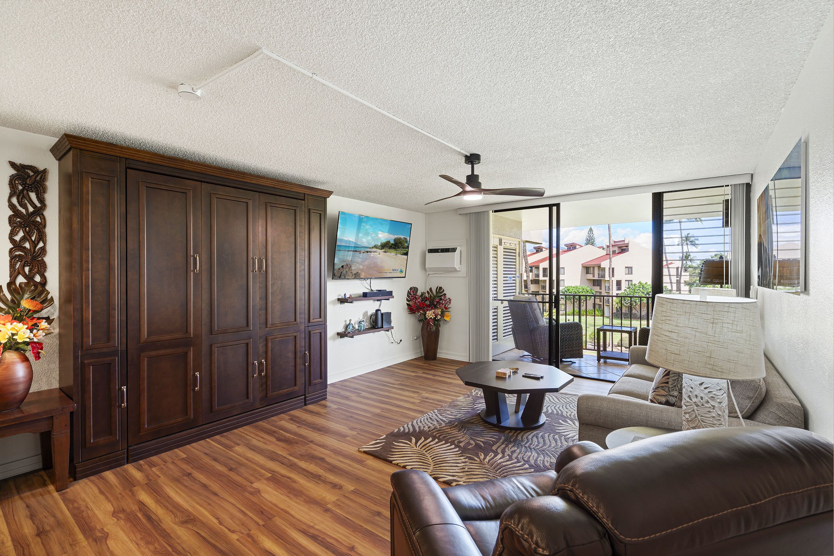 Leilighet, flere senger, balkong, havutsikt (Kamaole Sands 7-308) | Oppholdsområde