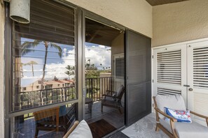 Condo, Multiple Beds, Balcony, Ocean View (Kamaole Sands 7-406) | Terrace/patio - Kamaole Sands 7-406 - Courtyard and Ocean Views - Stunning Renovation - Split AC (Kihei)