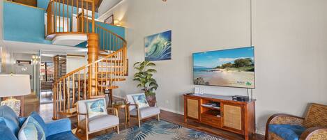 Condo, Multiple Beds, Balcony, Ocean View (Kamaole Sands 7-406) | Living area