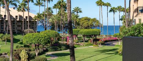 Apartment, 1 King-Bett und Schlafsofa, Balkon, Gartenblick (Kamaole Sands 2-204) | Ausblick vom Zimmer
