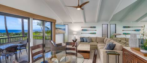 公寓客房, 多張床, 露台, 海景 (Wailea Ekolu 310) | 客廳