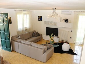 Télévision, cheminée, lecteur de DVD