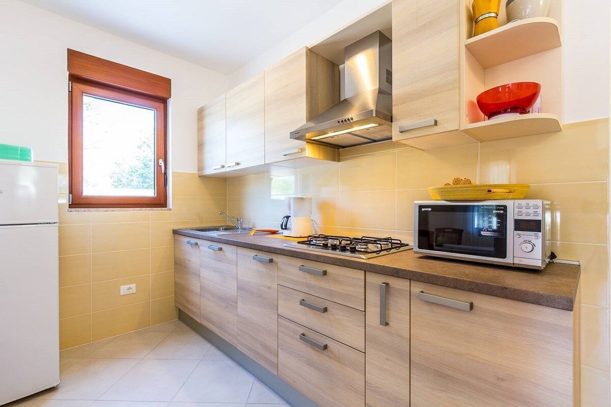 Frigorífico, microondas, placa de cocina y lavavajillas