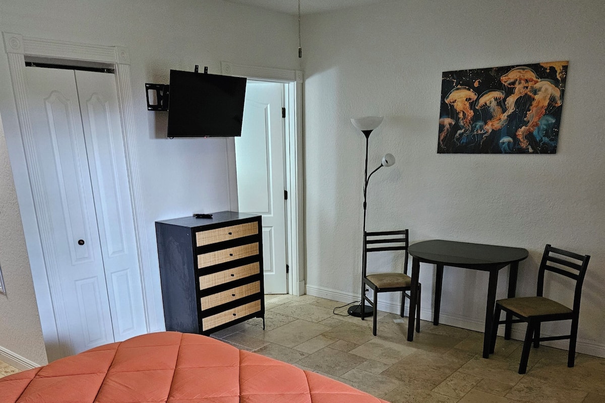 Individually decorated, individually furnished, iron/ironing board