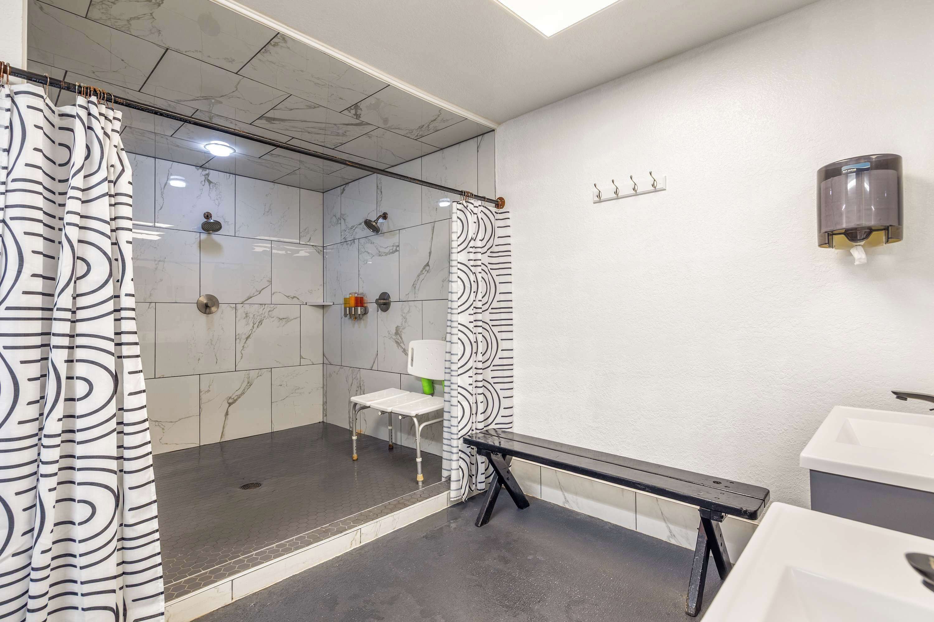 Shower, hair dryer