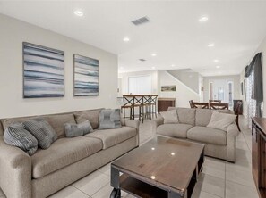 TV, fireplace, video games, table football - EV_501  - 6 Bed 5 Bath Villa with Screened-In Private Pool with Spillover Spa (Kissimmee)