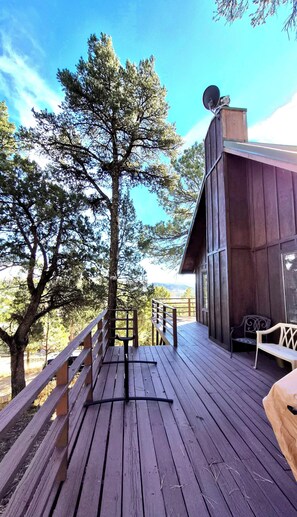 Terrace/patio - Guys Getaway - Fabulous 3-bed/2 bath cabin centrally located in Ruidoso! (Ruidoso)