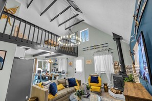 Smart TV, fireplace, foosball, table tennis