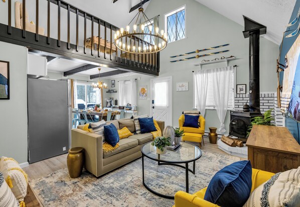 Smart TV, fireplace, foosball, table tennis