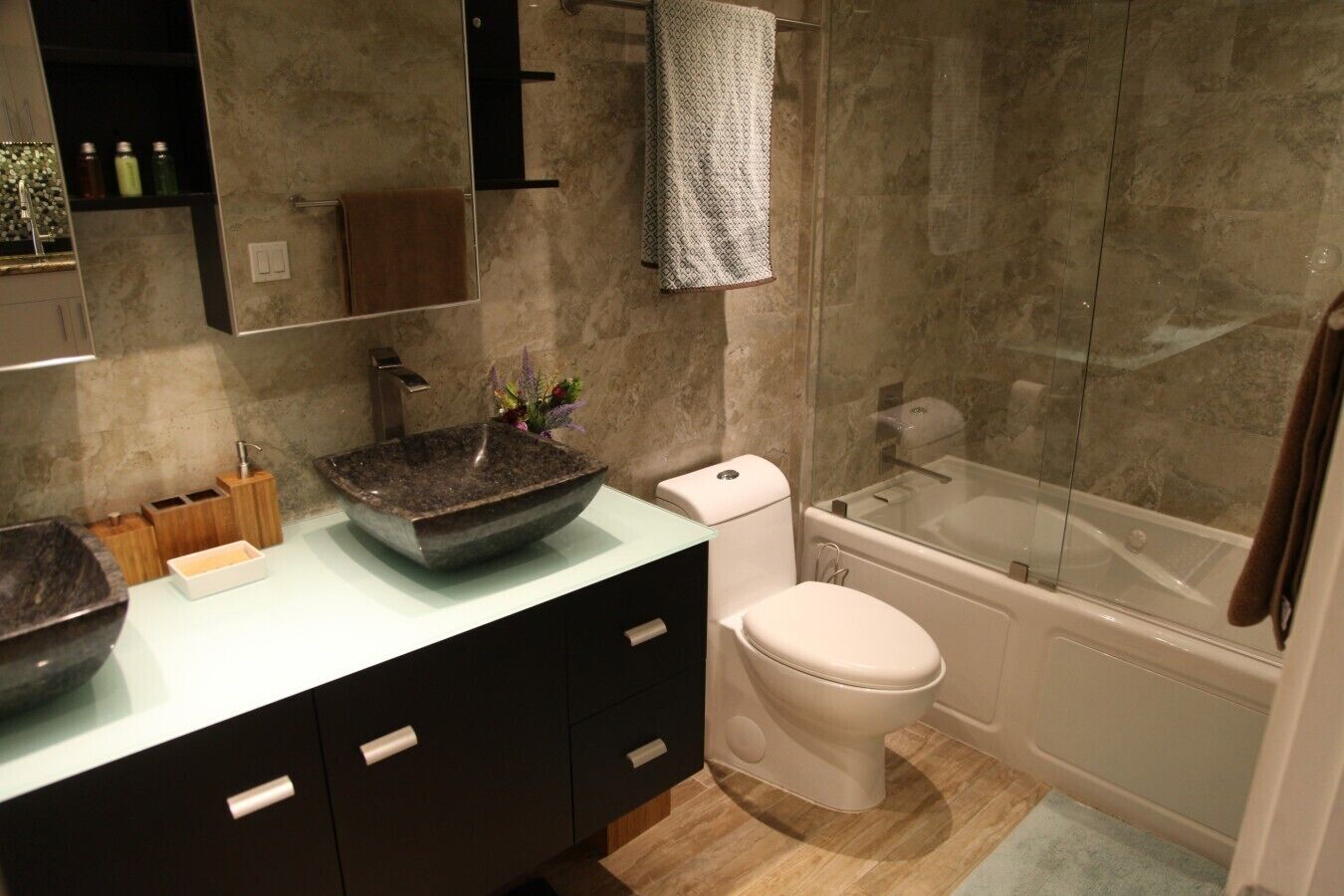 Jetted tub, hair dryer