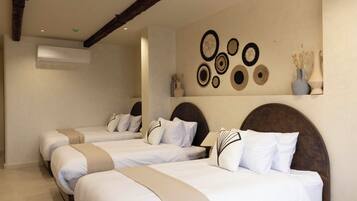 Quarto triplo luxo, 3 camas de solteiro, vista para a montanha | Wi-Fi de cortesia, roupa de cama