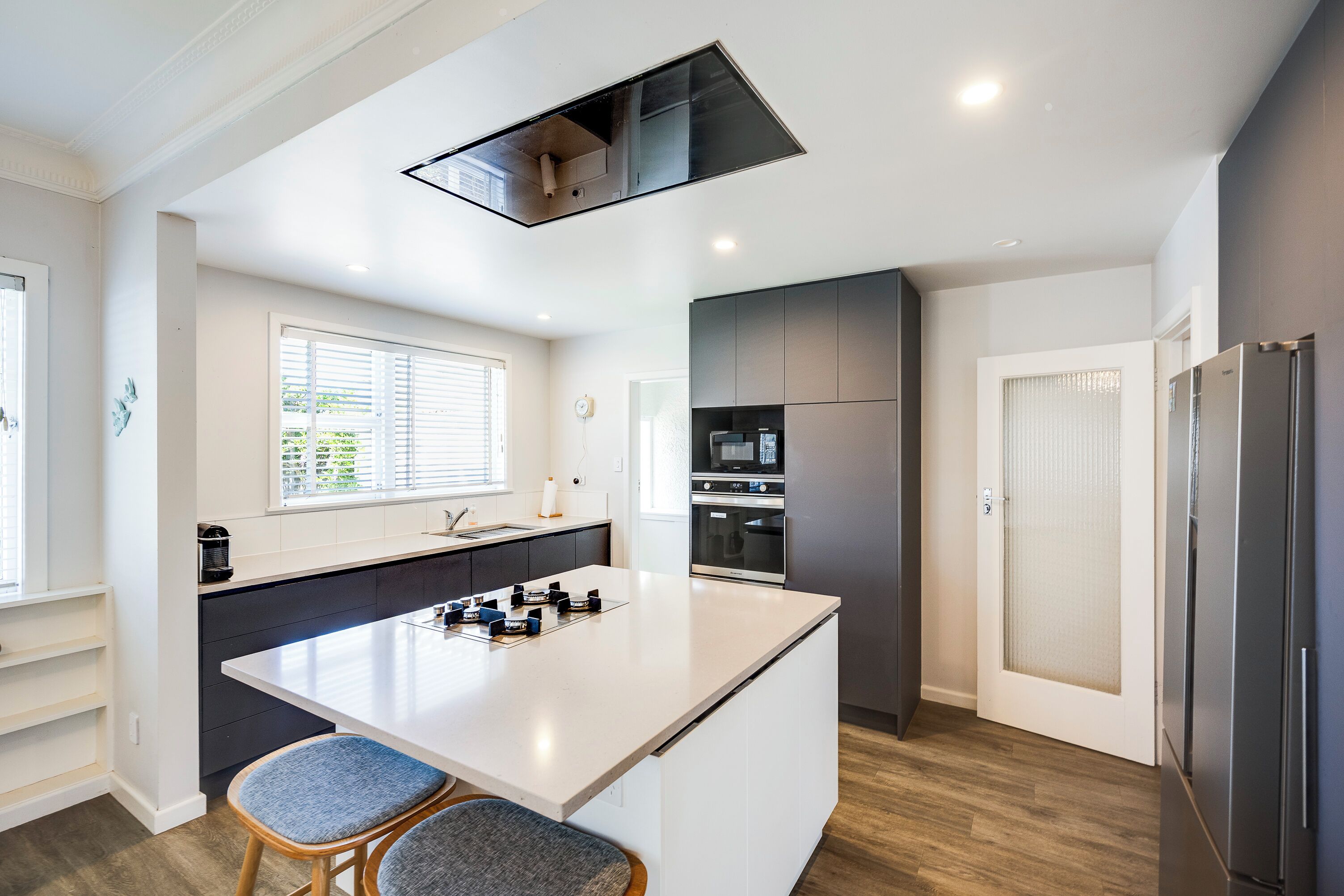 Fridge, microwave, dishwasher, toaster