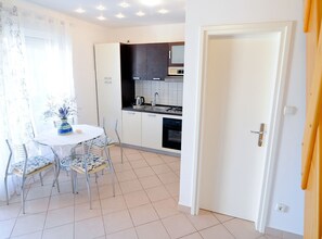 Fridge, microwave, oven, stovetop - Apartments Jurić - One Bedroom Apartment With Terrace (Plavi) (Kali)