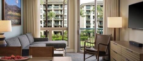 Televisio, työhuone, tietokoneen näyttö, tulostin