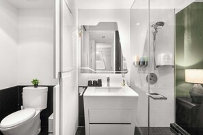 Shower, hair dryer, towels, soap - Lux-Penthouse in Financial District (New York)