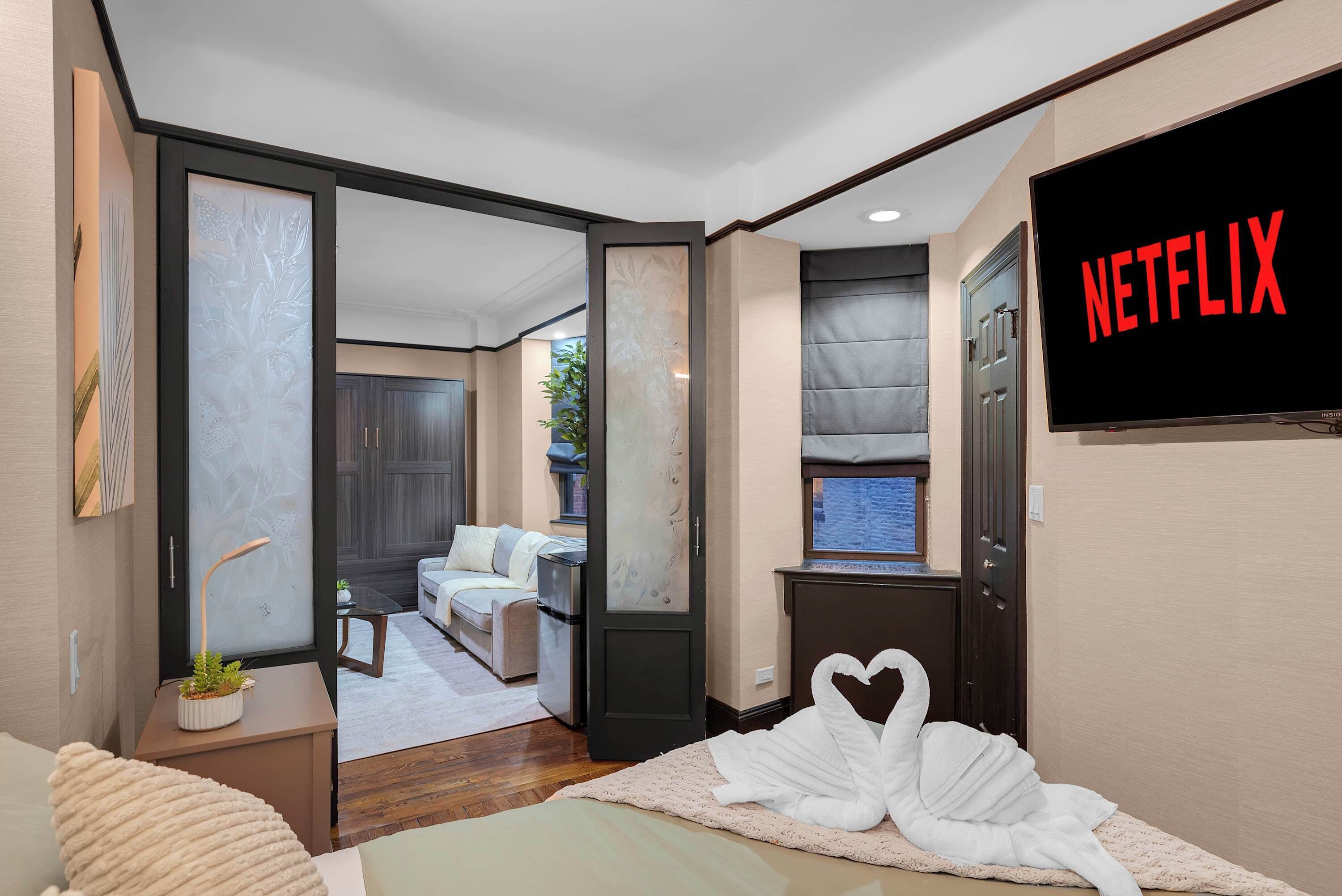 1 bedroom, iron/ironing board, travel crib, free WiFi