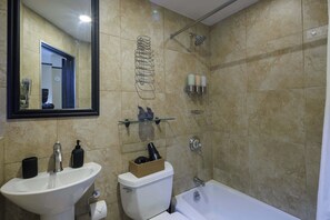 Shower, hair dryer, towels, soap - Boutique-Style Apartment steps from Time Square! (New York)