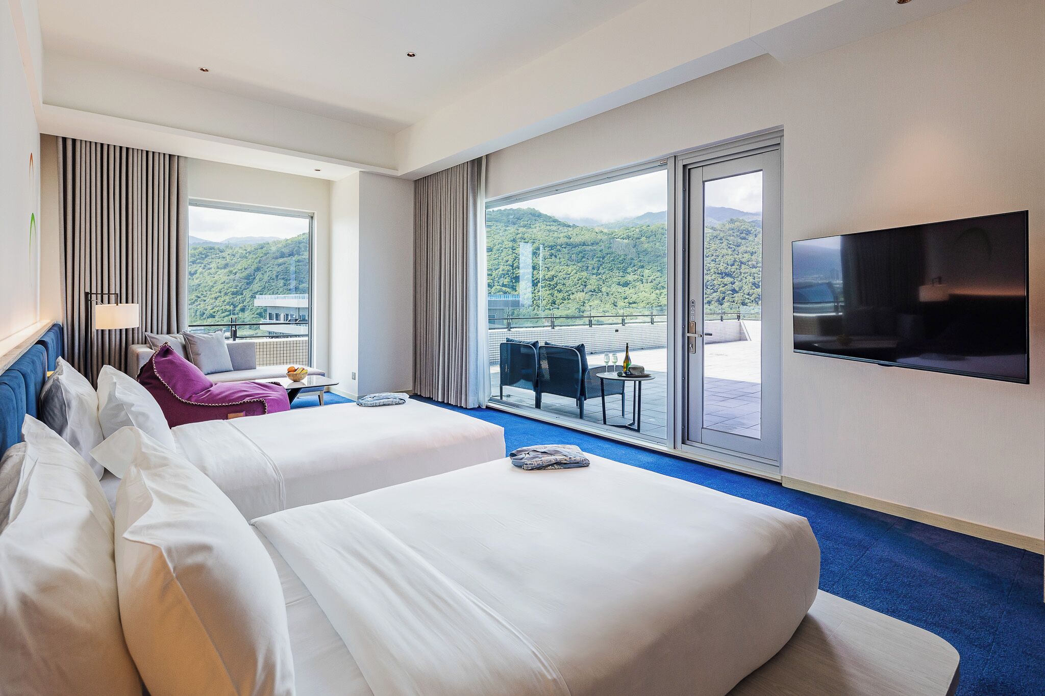 Quarto duplo superior, vista para a montanha | Cofres nos quartos, cortinas blackout, quartos à prova de som