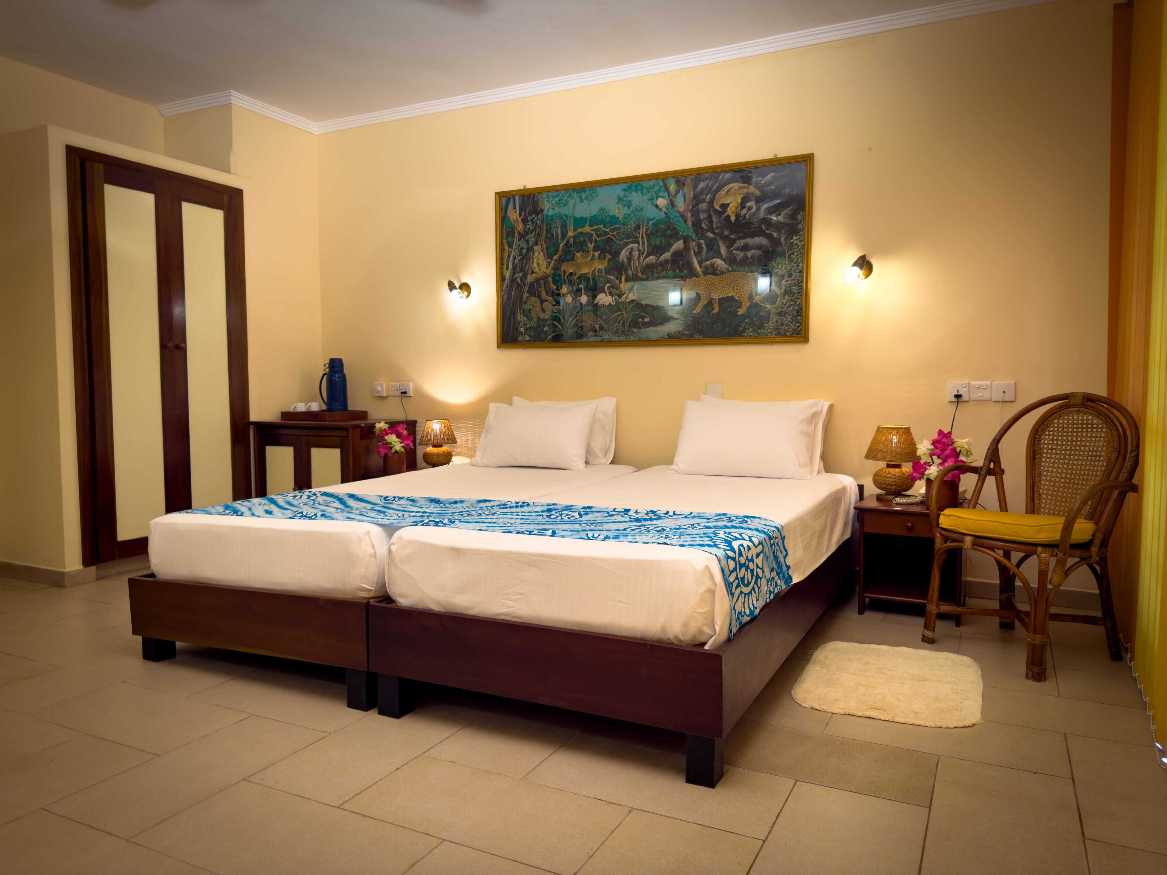 Standard Double Room, 2 Twin Beds, Balcony, River View | In-room safe, desk, laptop workspace, blackout drapes