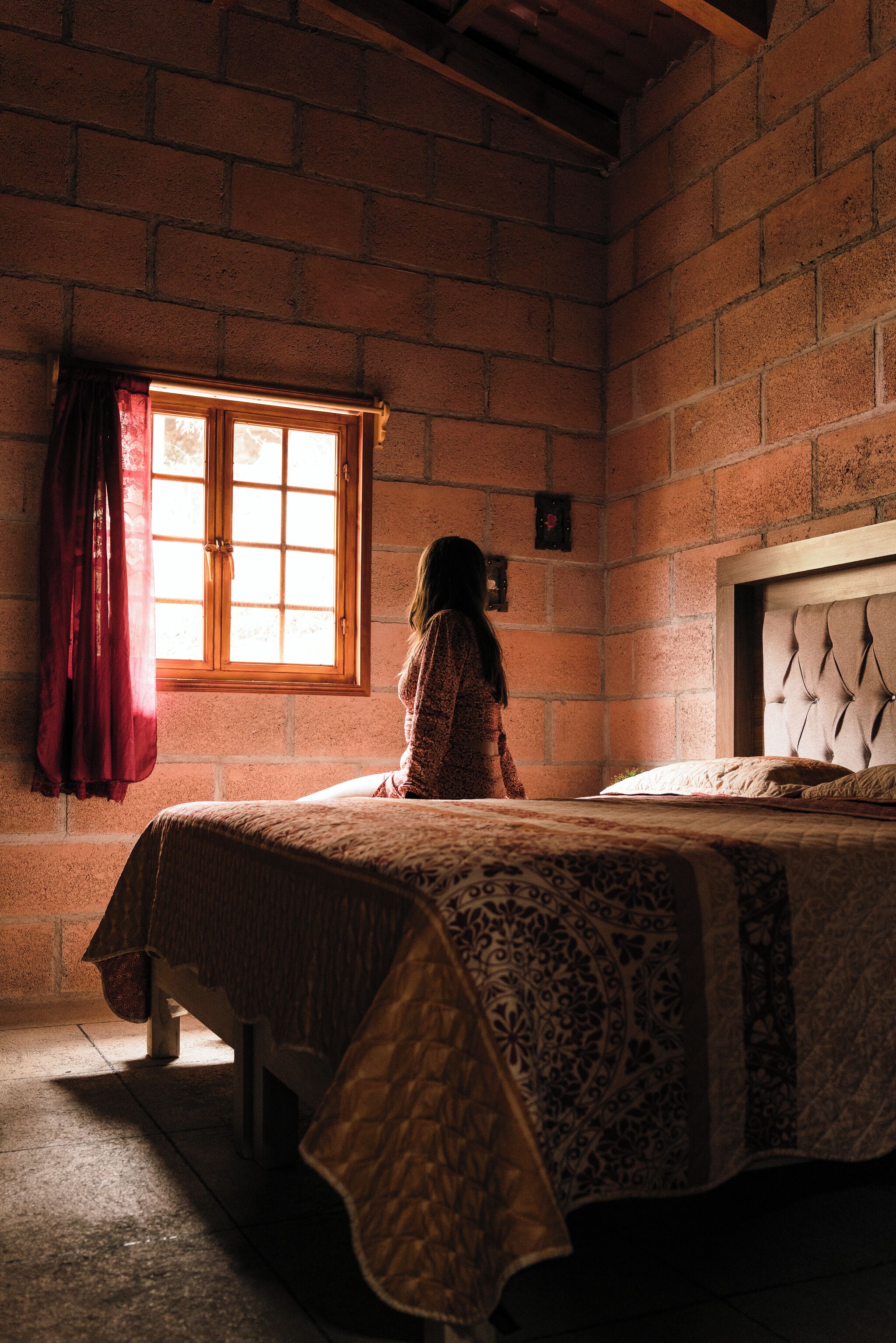 Kabin Keluarga, balkon, pemandangan gunung