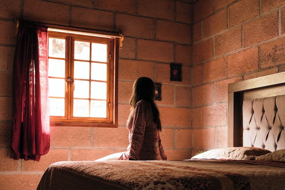 Kabin Keluarga, balkon, pemandangan gunung