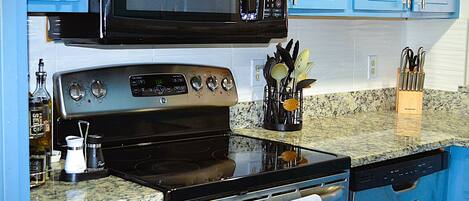 Microwave, oven, stovetop, dishwasher