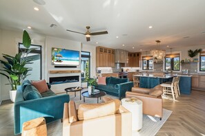 TV, table football, offices - Golf Cart, Canal Home, Bimini Sunrise by SeaBreeze Vacation (Anna Maria)