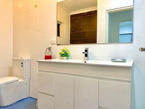 Hair dryer, towels