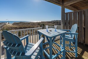 Outdoor dining - Oceanfront Condo, Beach Access, Shared Pool, & Hot Tub (Hatteras)