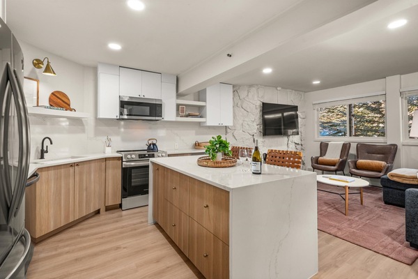 Remodeled kitchen with island