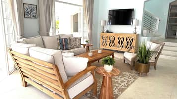 Vila, 3 quartos, sacada, vista para o oceano | Sala de estar