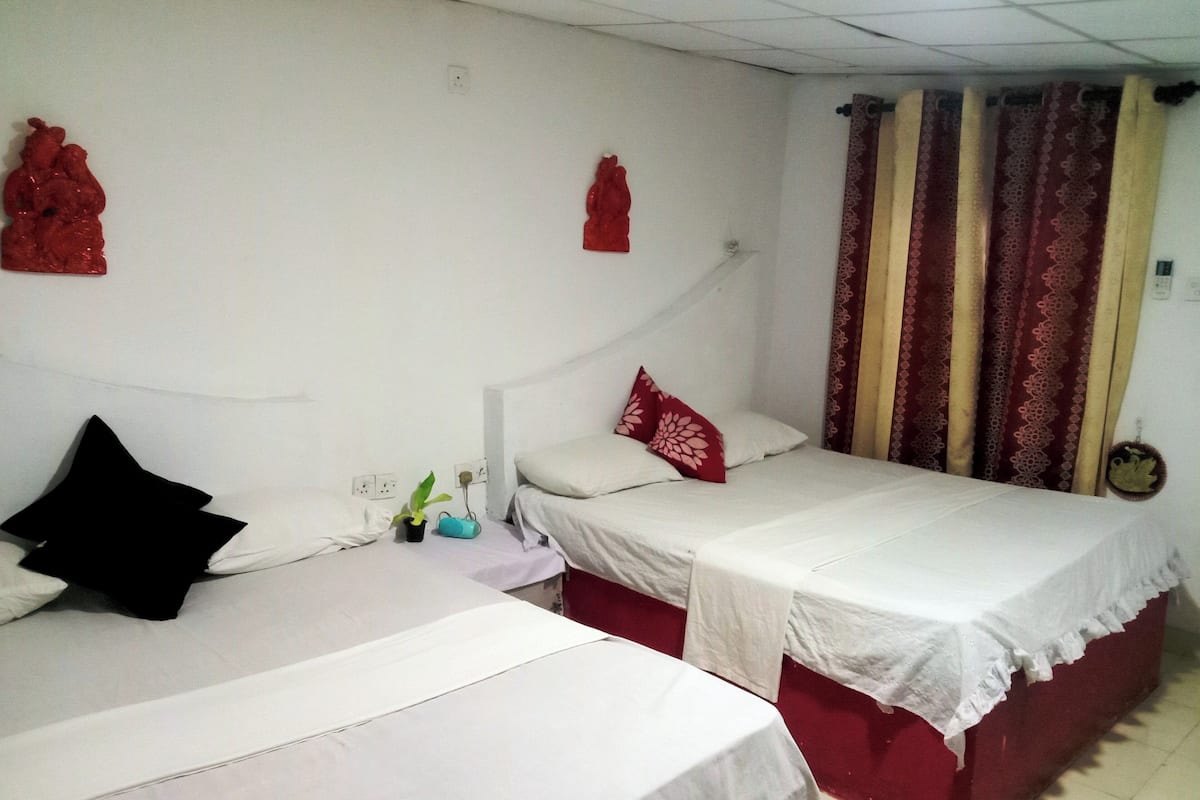 Down comforters, Select Comfort beds, desk, laptop workspace