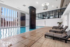 Indoor pool, a heated pool - Dual-Level Loft Apartment w/ Indoor Pool, Gym, Free Parking - Walk to CBD (West Melbourne)