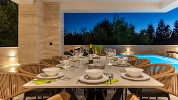 Luxury Villa, Partial Sea View | Terrace/patio