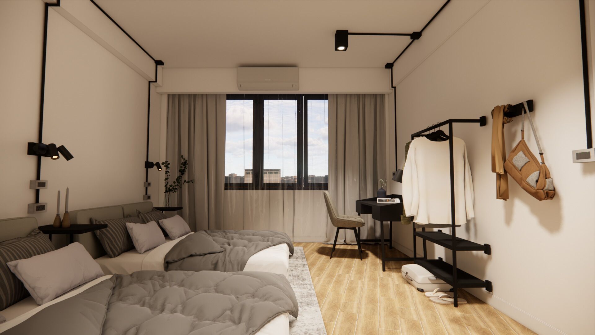 Blackout drapes, free WiFi