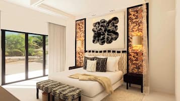 Junior studio suite | Een kluis op de kamer, een bureau, een strijkplank/strijkijzer