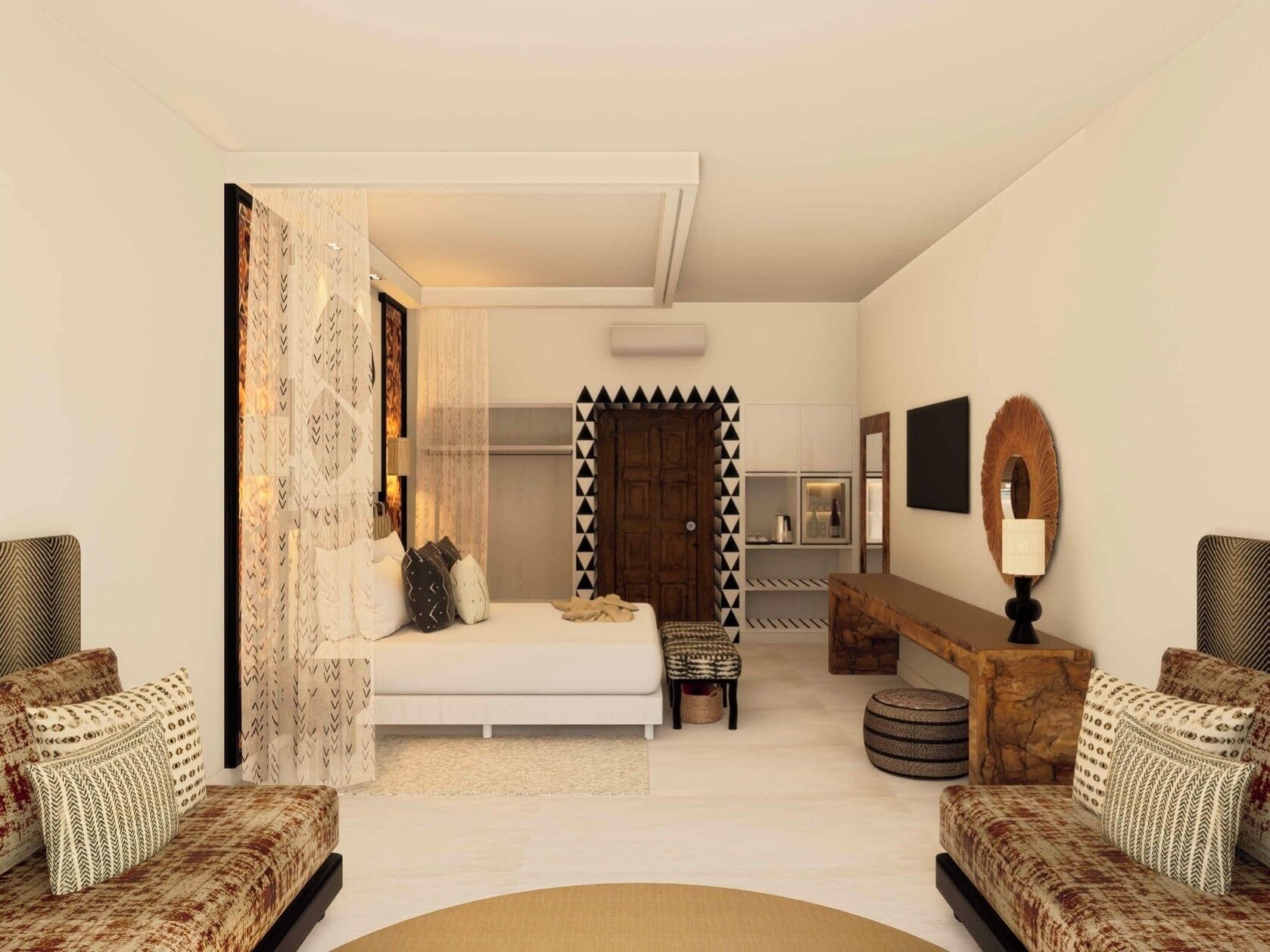 Deluxe Double Room, Patio, Garden View | In-room safe, desk, iron/ironing board, free WiFi